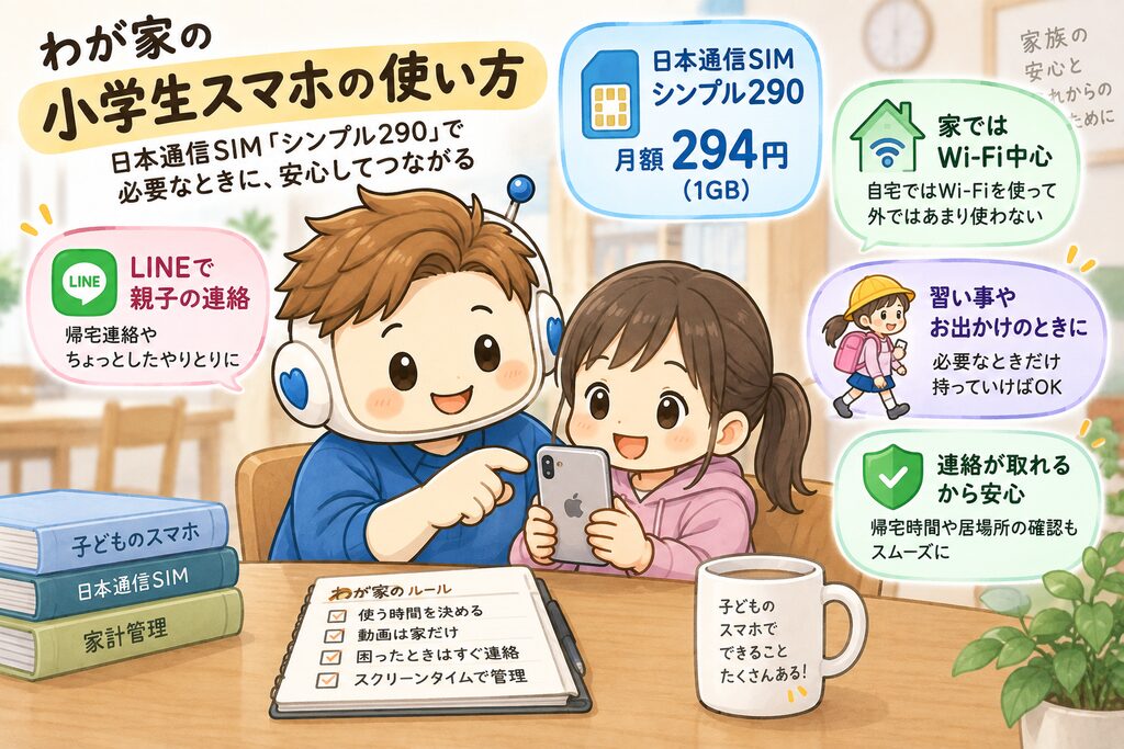 小学生×日本通信SIM、わが家の使い方