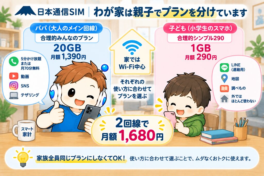 「我が家は親子でプランを分けている」