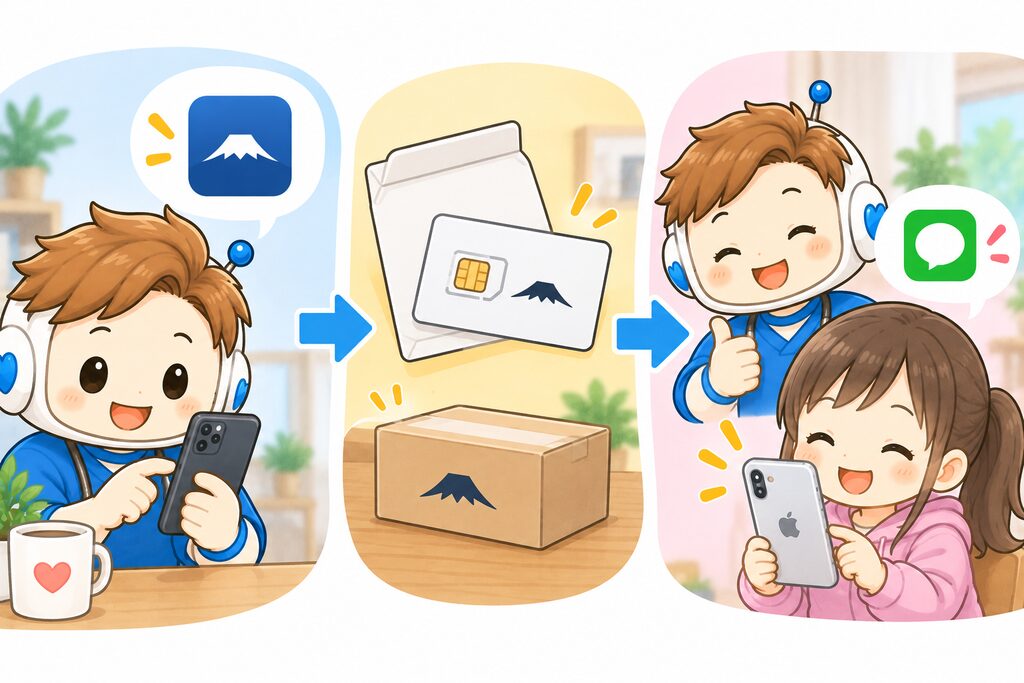 「申し込み→子どものスマホで利用開始」
