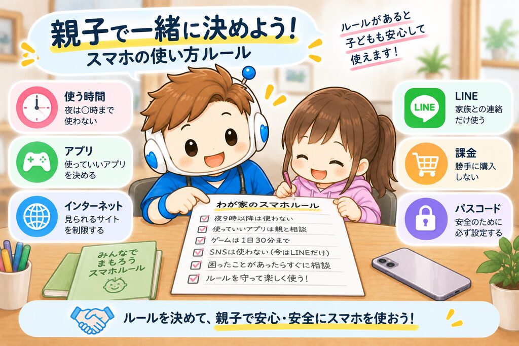 「設定後は親子でルールを調整」