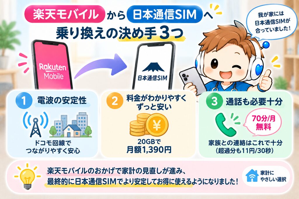 「日本通信SIMへ乗り換えた3つの決め手」