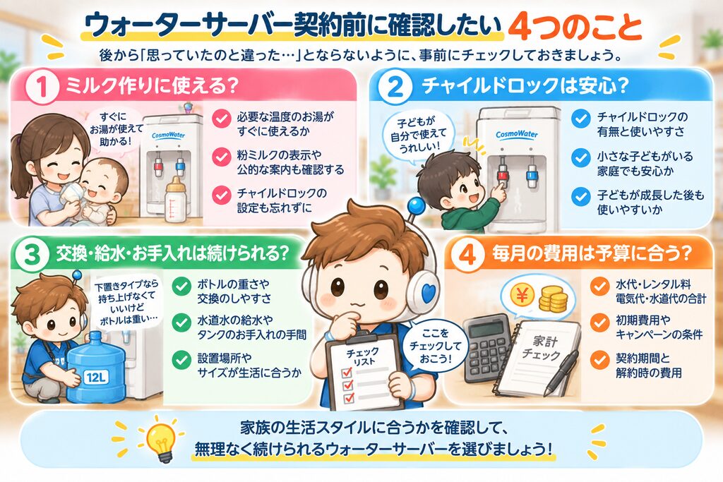 「契約前に確認したい4つ」まとめ図