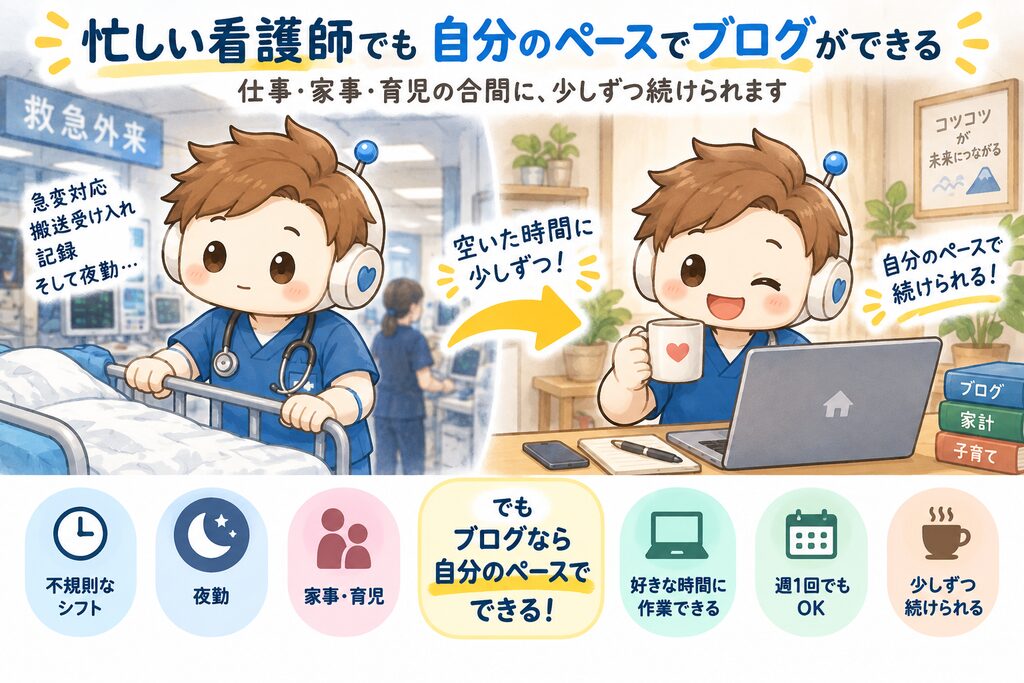 忙しい看護師でも自分のペースでブログ
