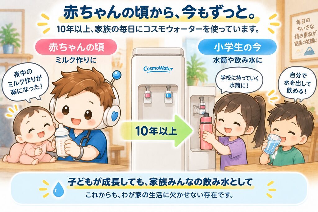 赤ちゃんから小学生まで10年以上使っている