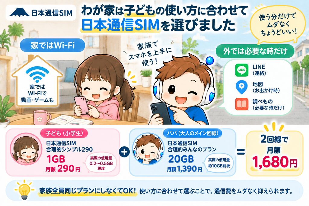 我が家が日本通信SIMを選んだ理由